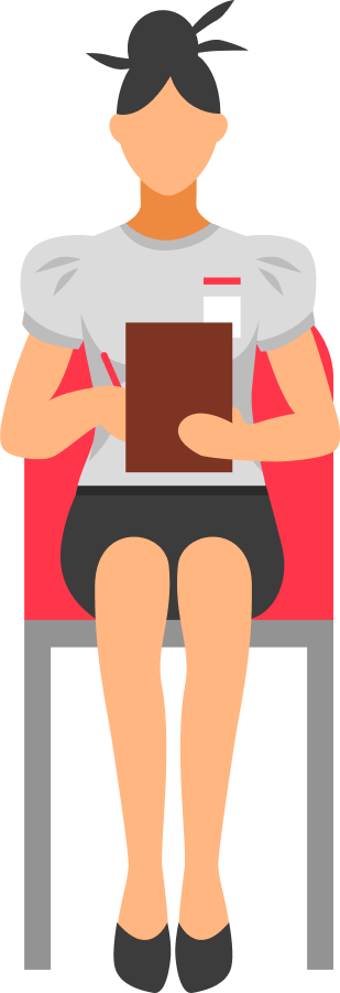 Dame prenant note sur un cahier